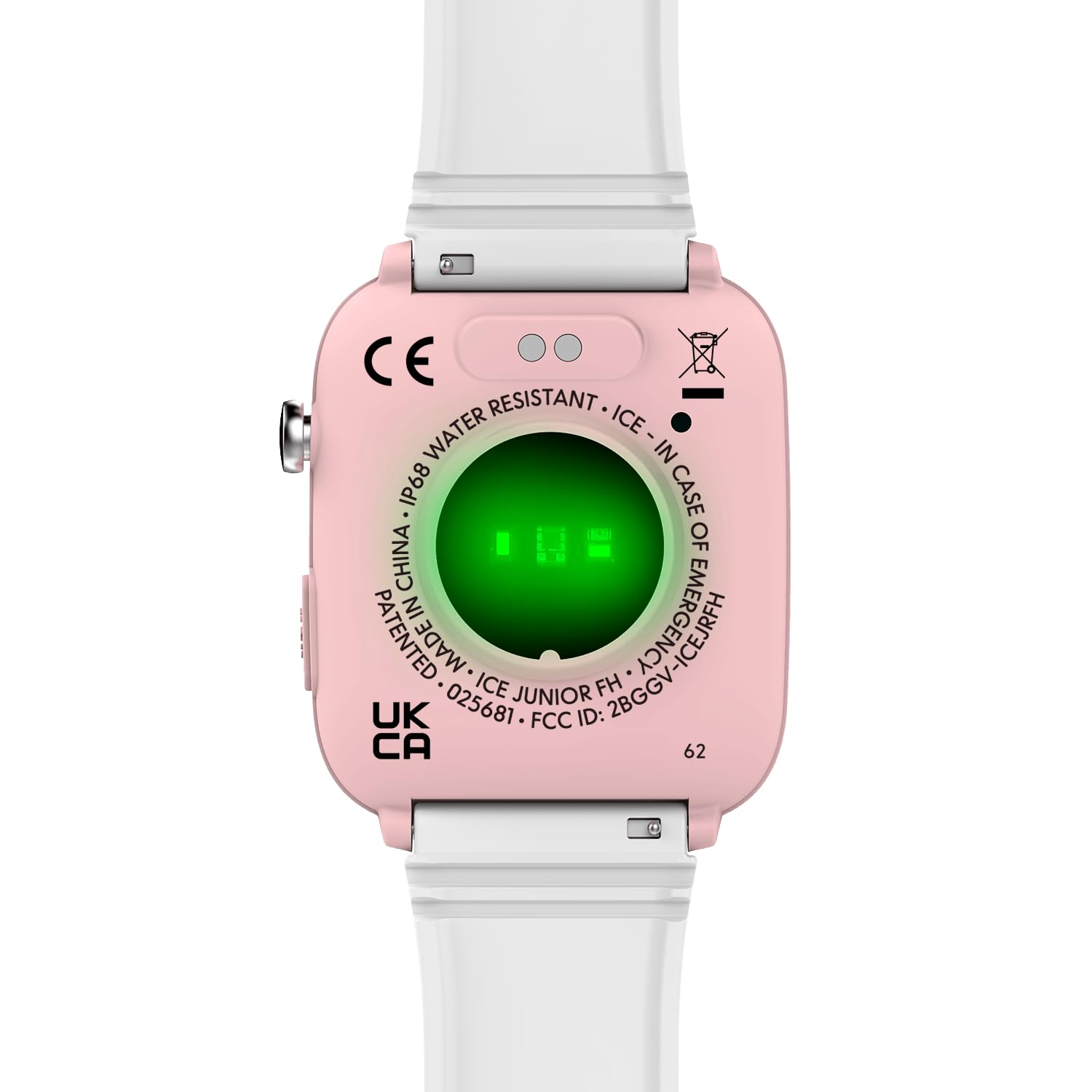 ICE-WATCH - Ice Smart Junior Find Hub Pink White - Montre connectée gélocalisable Android Rose avec Bracelet en Silicone - 025681 (36mm) - Compatible Find Hub, sans abonnement et sans Carte SIM