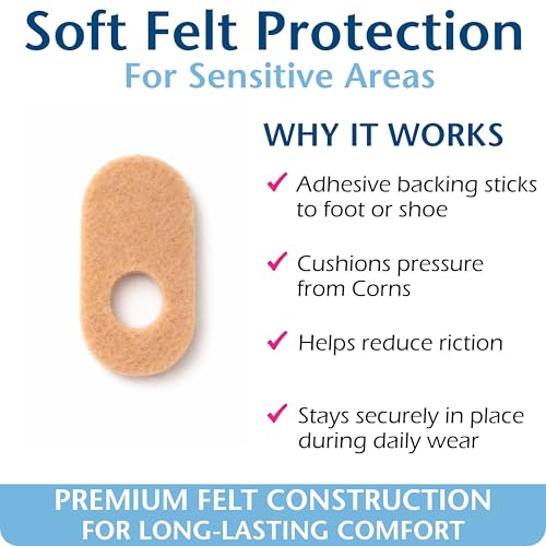 Image of PediFix FELTastic Corn Protectors, Self-Adhesive Felt Pads, 10 Count