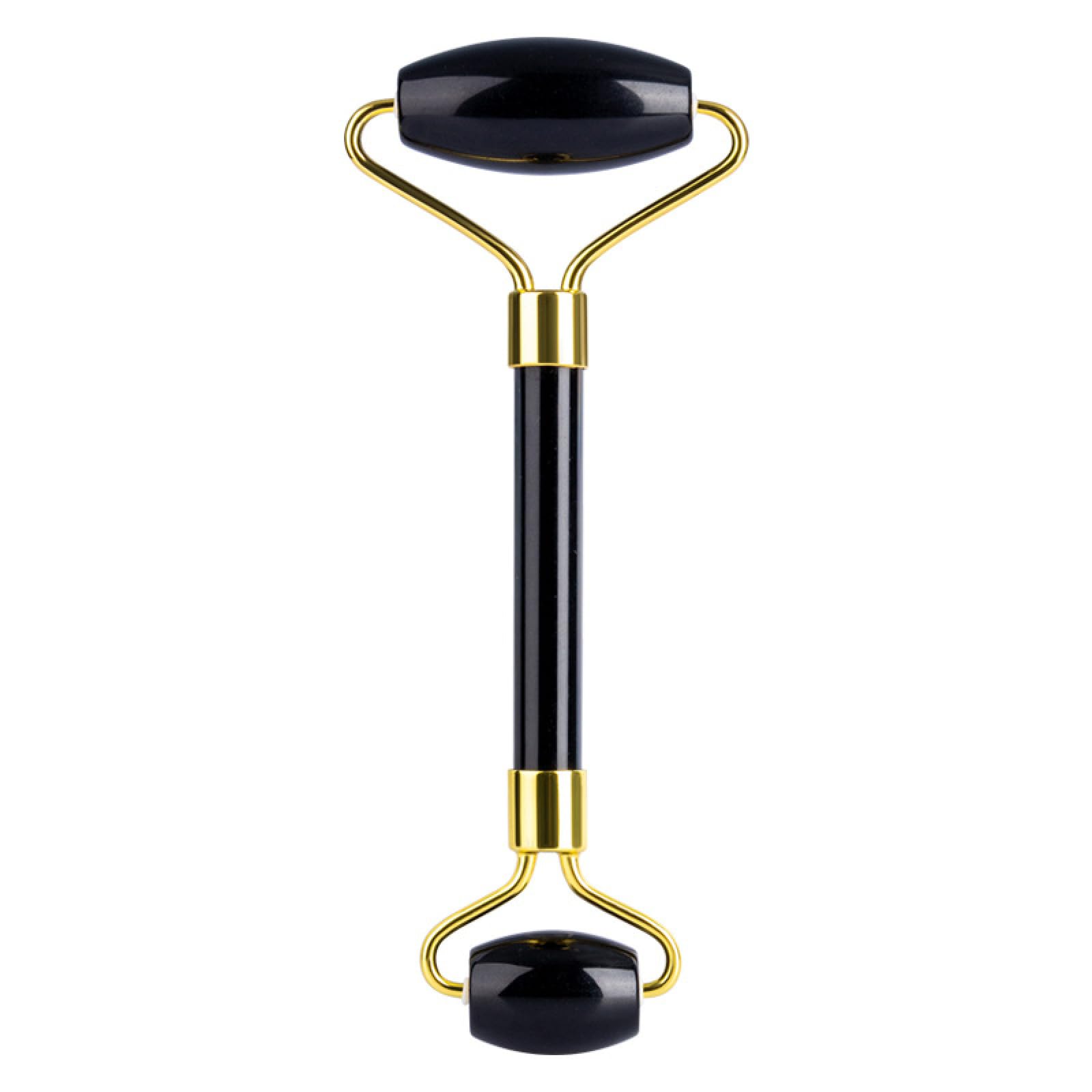 Natürlicher Obsidian Gua Sha Schaber Massageroller Guasha Massagewerkzeug Gouache Stein Gesichtsjade Roller Gesichtsschaber, schwarzer Roller Voller Textur (Color : Black Roller)