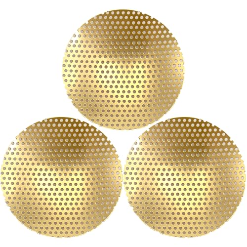 BEYLAB Pack de 3 tamices de Repuesto para quemadores de Incienso y Estufas de Incienso, de latón Dorado, Resistentes al Calor, Ø 5 cm, Ajuste Universal