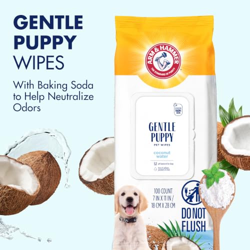 Arm & Hammer Puppy Grooming Wipes, Coconut Water, 100 Count, 3-Pack - image 2
