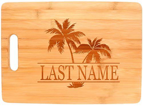 Customized Family Name Custom Text Palm Tree Beach Wedding Gift