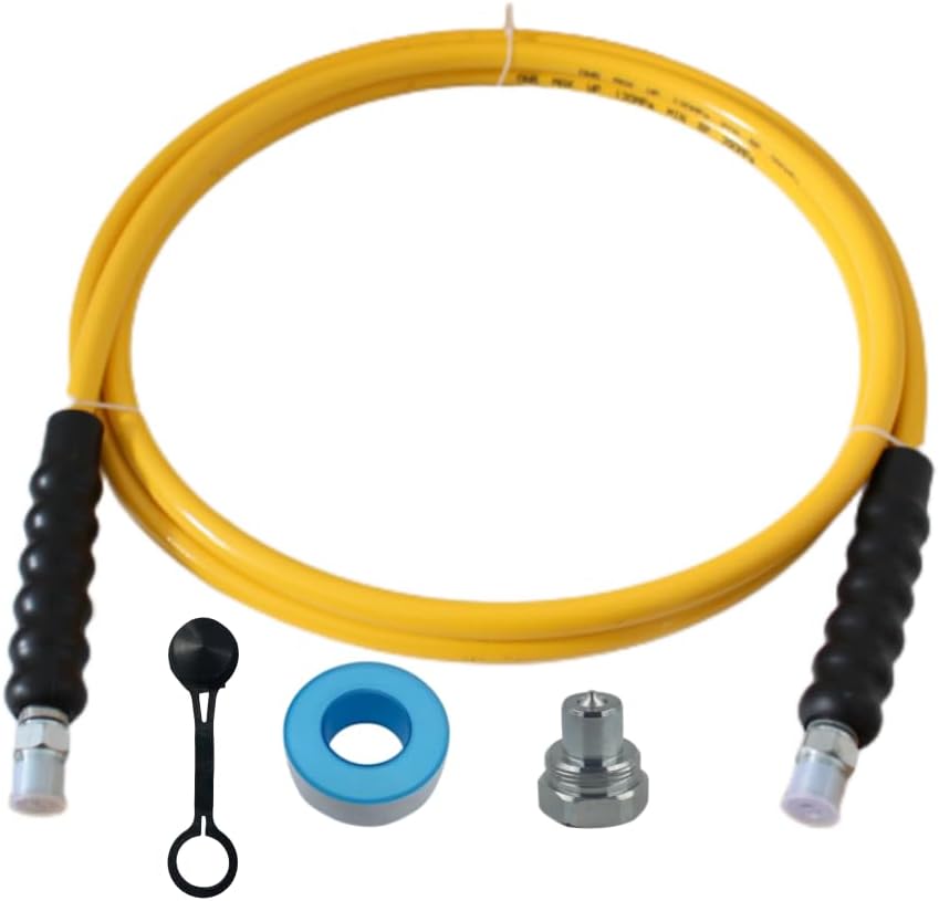 LX Hydraulics 6' 10000psi High Pressure Hydraulic Hose CH-604 Coupler 3/8" Thread Hydraulic Hose Assembly,1/4" ID x 6 ft (YELLOW, 6' 10000 PSI 3/8")