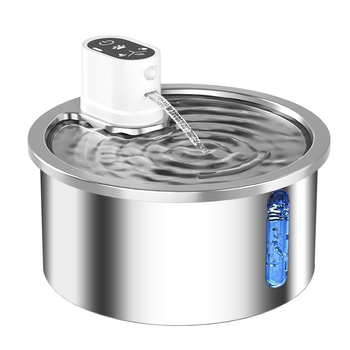 Photo 1 of Stainless Steel Wireless Cat Water Fountain 3.2L/108oz Automatic Cat Water Dispenser 4000mAh Battery Operated Large Capacity Pet Water Fountains for Cats Dogs (Black Classic)