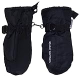 N'Ice Caps Unisex Solid and Colorblocked Puffy Ski Mittens (Women's S/M, black solid)
