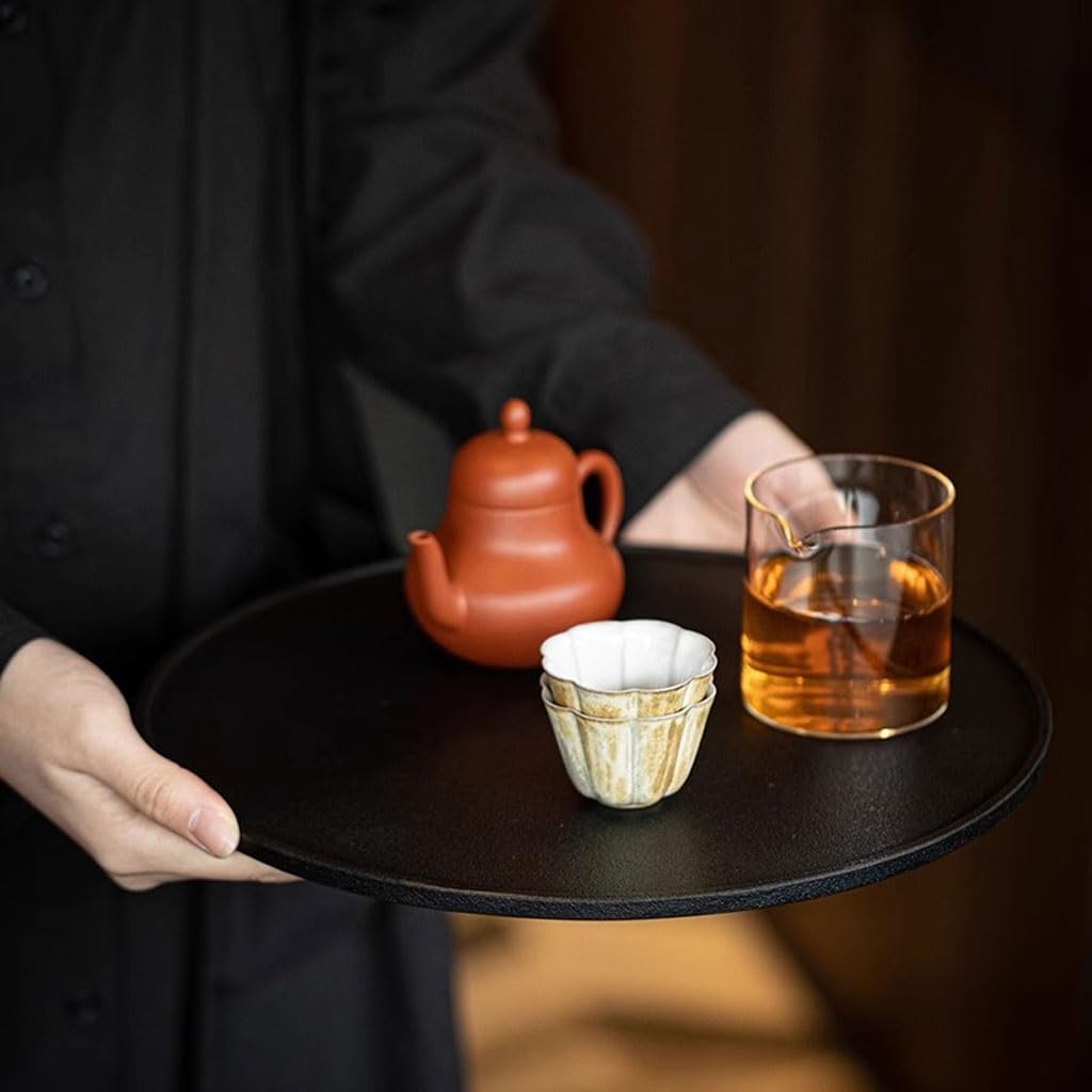 Wielofunkcyjna taca do serwowania Simple Handmade Tea Tray Household Small Dry Brewing Table Restaurant Round Service Tray Talerz do serwowania