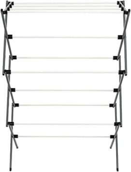 Honey-Can-Do Deluxe Metal Collapsible Clothes Drying Rack, 50 lbs, 29 x 14.2 x 42.1, White & Grey