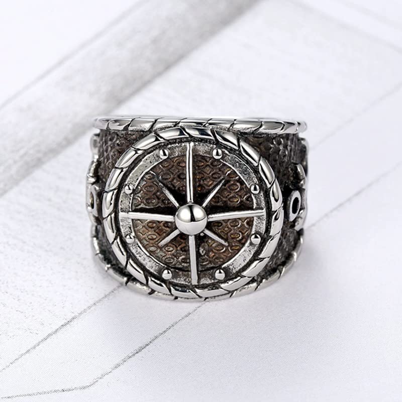 Zhubobo Mens Stainless Steel Nautical North Star Marine Compass Anchor Ring 7-15 (13)