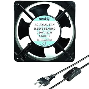 Afvoerventilator met kabel, stekker en interfaces, 120 mm, 220 – 240 V AC, rookafzuiging, koelcamera, open haard, afvoerapparaat, hogedrukapparaat, stil