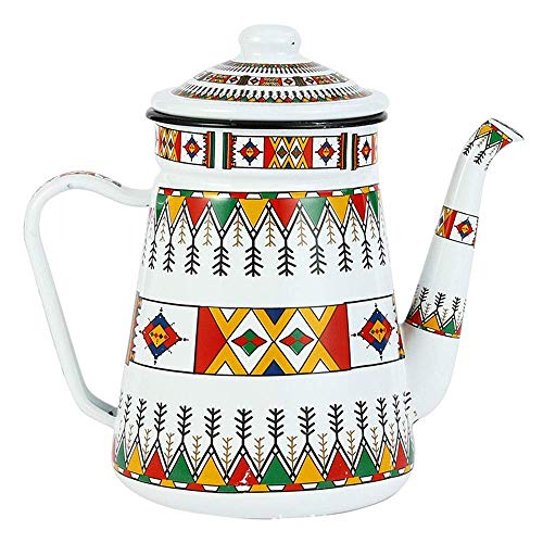 Emaille Kessel Teekanne Kaffeekanne - Kleine Kaffeekanne Teekanne Induktionsherd Gasherd Weiß 1 2 L