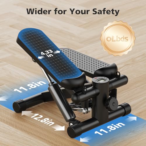 Image of OLIXIS Steppers for Exercise At Home Workout Equipment, Mini Stepper Exercise Machine for Senior Citizens, Twist Stepper with Resistance Bands, Cardio Weight Loss Equipment Home Fitness