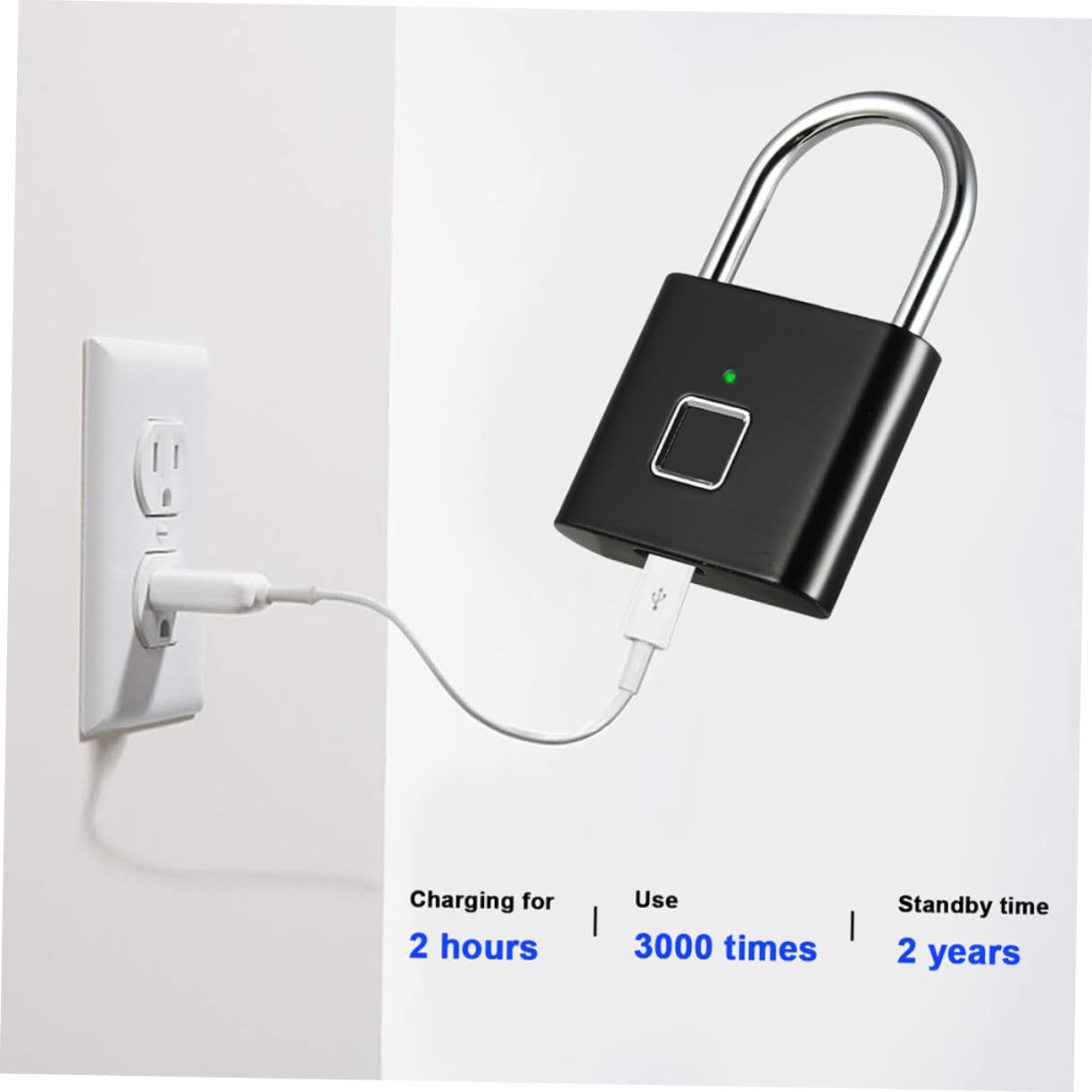 VALICLUD Lucchetto Elettronico Serratura Smart Impronta Digitale e Password in Acciaio Inox 40 Impronte per Valigia e Bagagli Uso Interno ed Esterno