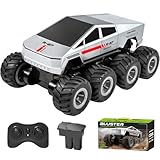 ZAVEN 水陸両用 ラジコン オフロード 8WD トラック 人気 ラジコンカー 子供向け RCカー 2.4Ghz 360回転 リモコンカー 防水 おもちゃ 車 充電式 2本付き 男の子 6-12歳 お祝い 誕生日 ギフト用 プレゼント 技適認証済み EQ218 (銀色)