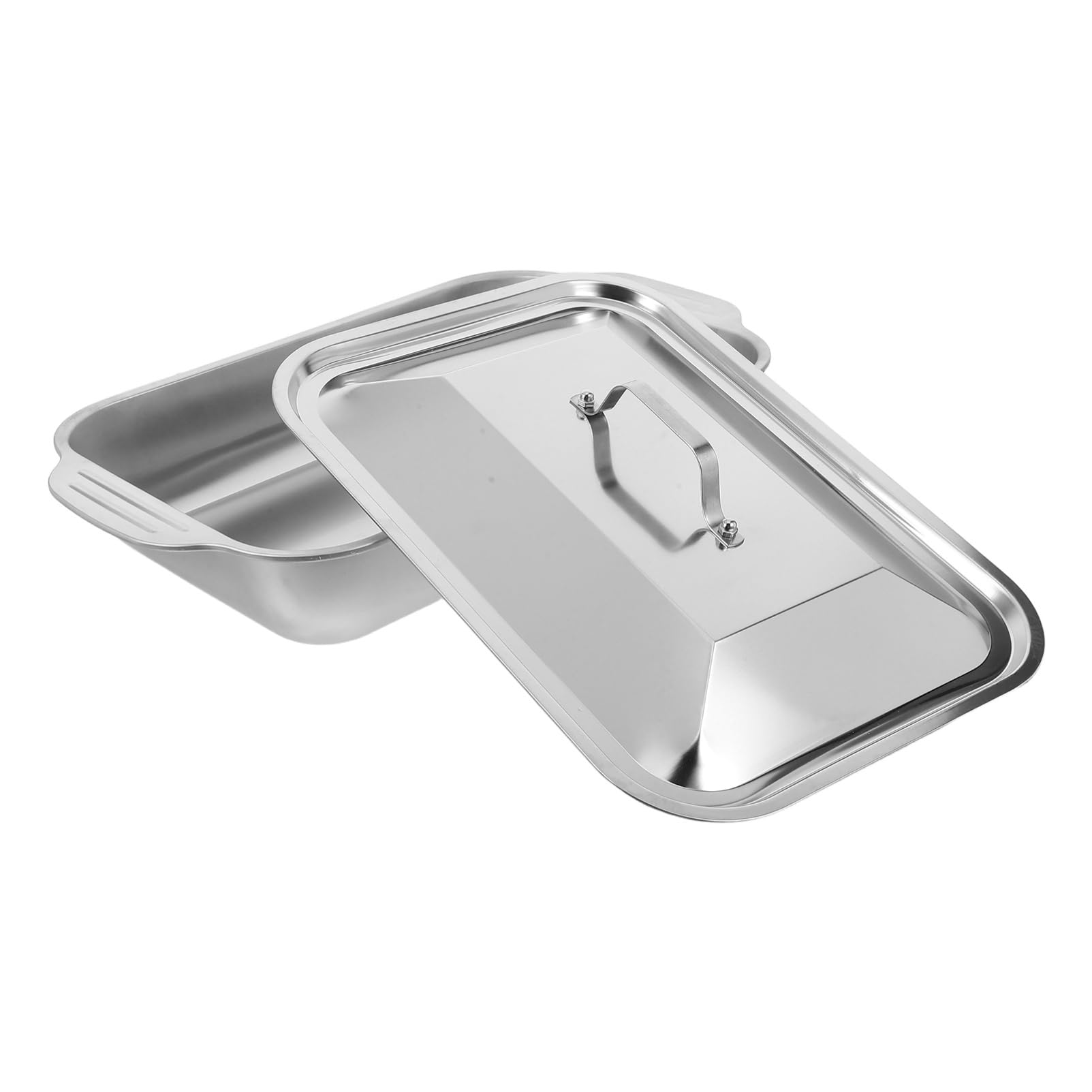 Bandeja Para Asar Pescado De Acero Inoxidable Con Tapa Fuente Horno Inox Profunda Rectangular Para Hornear Servir Y Cocinar Carnes Pizza Y Pasteles Para Reuniones Familiares Y Barbacoas