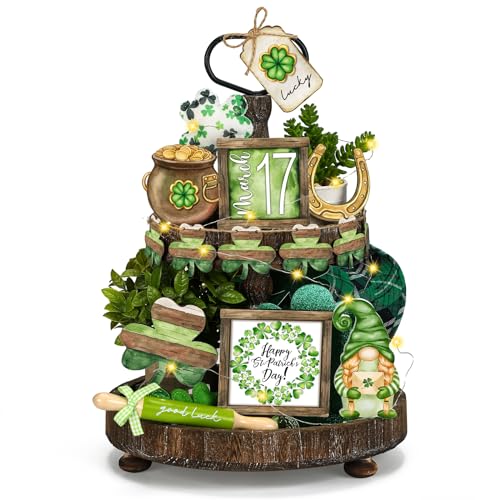 FairySandy St. Patrick's Day Retro Tiered Tray...