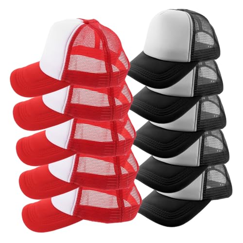 Casquette baseball vierge lot de 10 en maille respirante pour sublimation