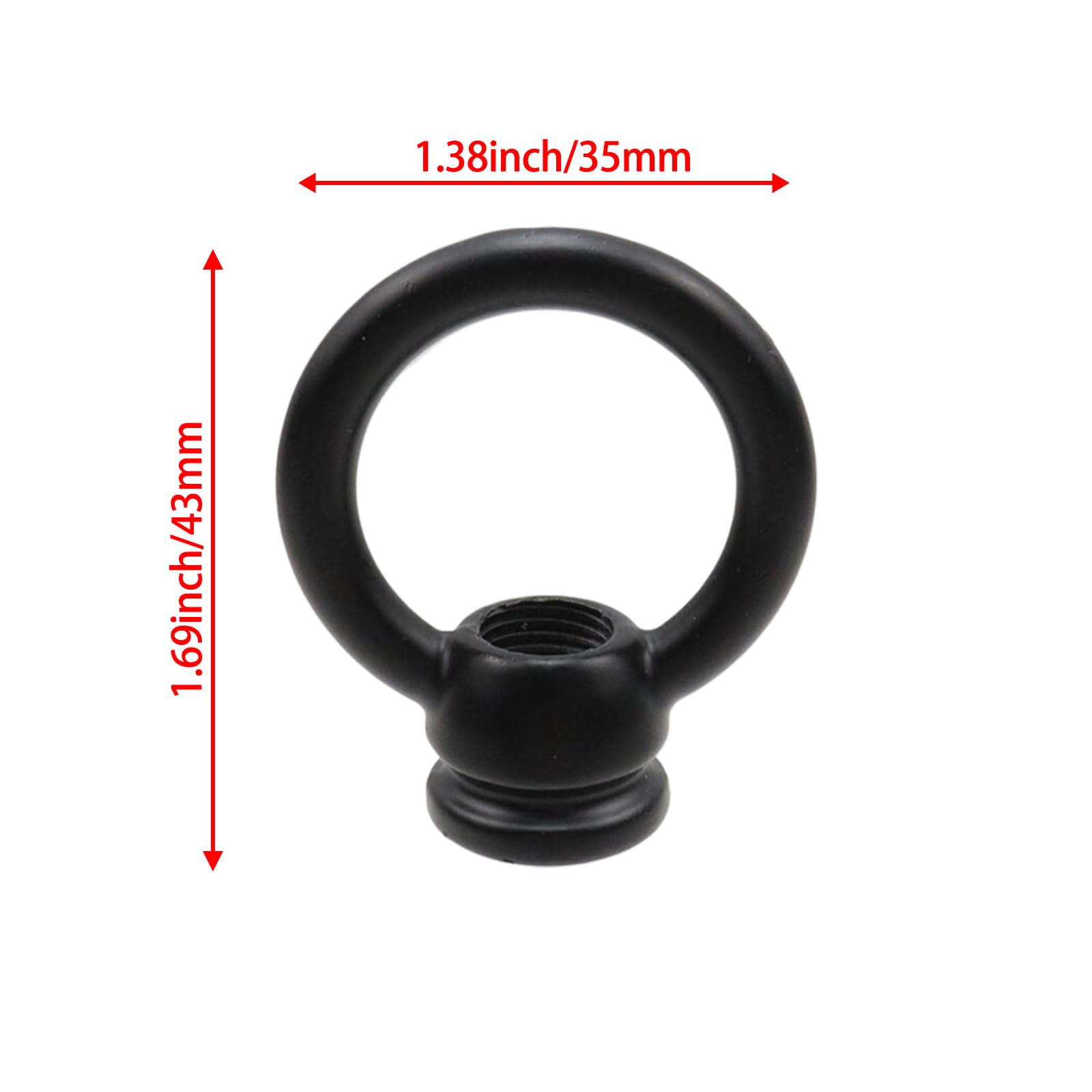 Savagrow 10Pcs Lamp Eye Nut Black Chandelier Ring Shape Female Loop Eye Nut for Hanging Lamp