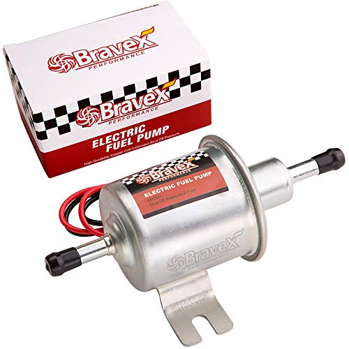 Bravex Inline Fuel Pump 12v Electric Transfer Universal Low Pressure Gas Diesel Fuel Pump 2.5-4 PSI HEP-02A