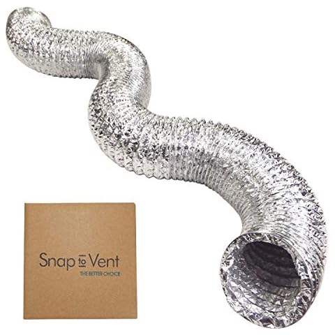 Snap to Vent Aluminum Dryer Hose 4 inch diameter x 8 feet long | Ziggurat Products Cover