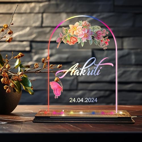 Image of Brown Cloud Personalized Acrylic LED Night Lamp Customized Gift for Men Women Husband Wife Girlfriend Boyfriend Birthday Marriage Anniversary Festivals Decoration(LED RBW NL AO 001)(D4)