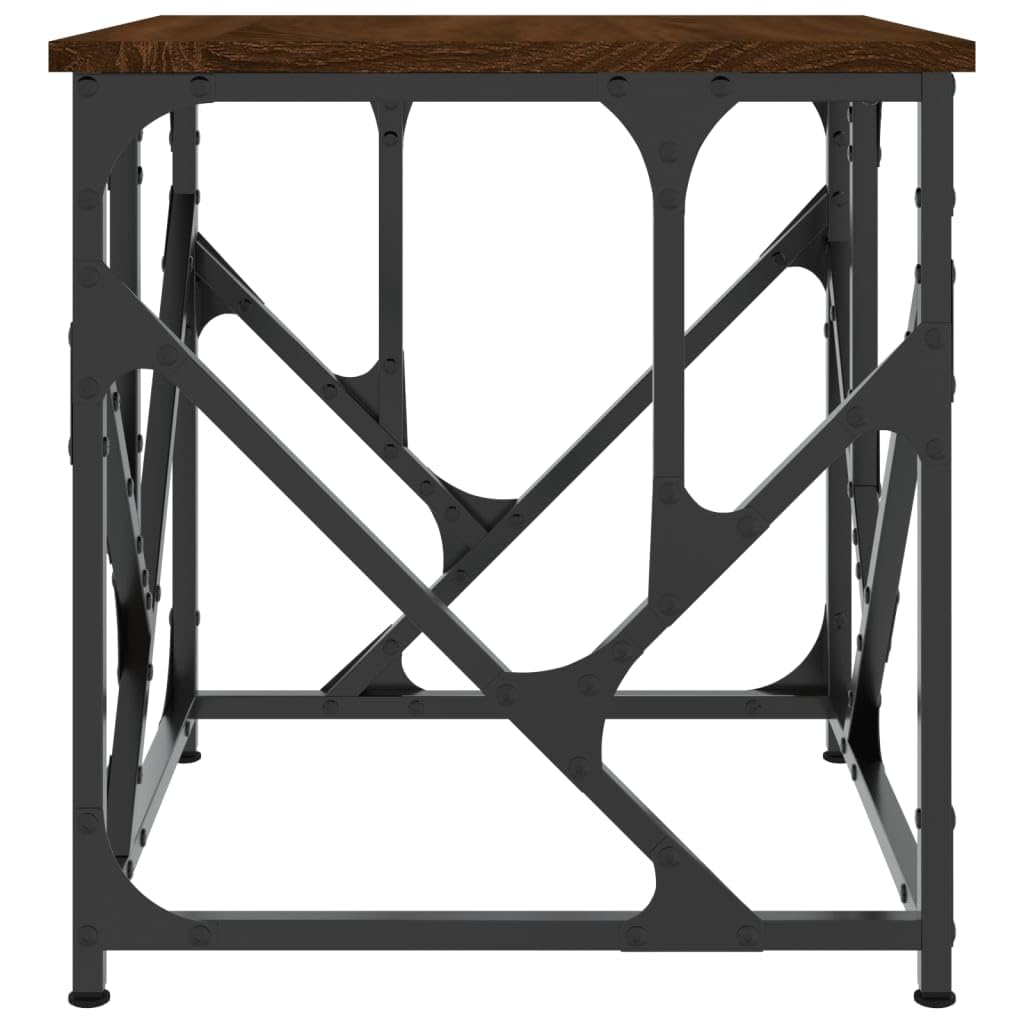 Homgoday Tavolino da caffè in rovere marrone, 45 x 45 x 47,5 cm, in legno ingegnerizzato, tavolino da tè per soggiorno, sala d'accoglienza degli ospiti, camera da letto e ufficio
