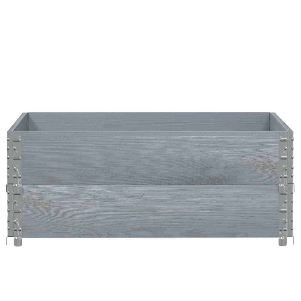 INLIFE Paletten-Aufsatzrahmen 2 STK. Grau 100x100 cm Massivholz Kiefer,Wirtschaft & Industrie,Materialbeförderung,Paletten & Ladeflächen,Grau,20 KG,4010291