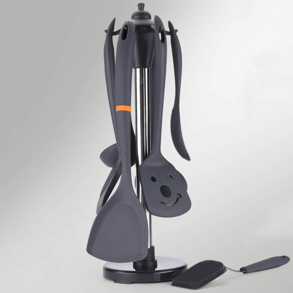 8-delige set keukengerei van silicone, hittebestendig, anti-aanbaklaag, siliconen handvat, keukengerei set
