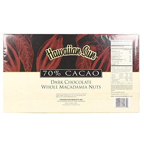 Hawaiian Sun 70% Cacao Dark Chocolate Whole Macadamia Nuts - 5 oz image 4