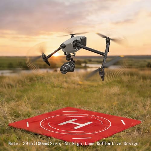 Image of FPVtosky Nighttime Reflective Drone Landing Pad, Fast-fold Double Sided Waterproof Landig Pad Weighted for DJI Mini 5 Pro / 4 /3 Pro /Mini 4k / Mavic 4 / Air 3s / Avata 2 / Neo /Flip(39 in)