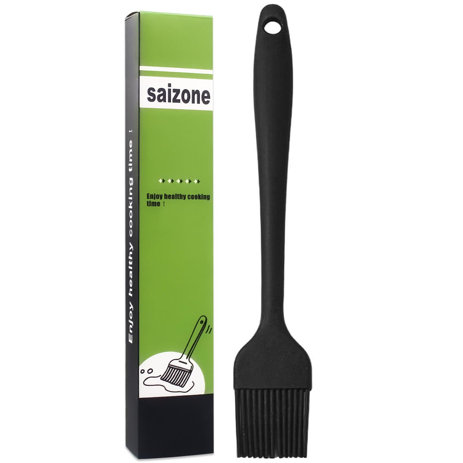 Kitchen Brush, Pastry Brush, Silicone Patissier Brush, Silicone Barbecue Brushes, for Cooking, Barbecue, Cakes, Baking, 21 cm, Black