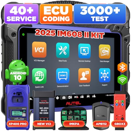 Autel MaxiIM IM608 Pro 2 2025, IM608 PRO II Scanner W/ XP400 PRO IMKPA GBOX3 APB112 ($1316 Bundle), 40+ Services 3000+ Tests, ECU Coding as Elite II pro Up of IM608 PRO IM508S PRO, OS10.0 CANFD DoIP