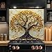 Tempered Glass Backsplash for Kitchen, Tree of Life Glass Backsplash, Golden Tree Backsplash for Kitchen Wall, Rustic Kitchen Backsplash, Easy to Install Stove Backsplash