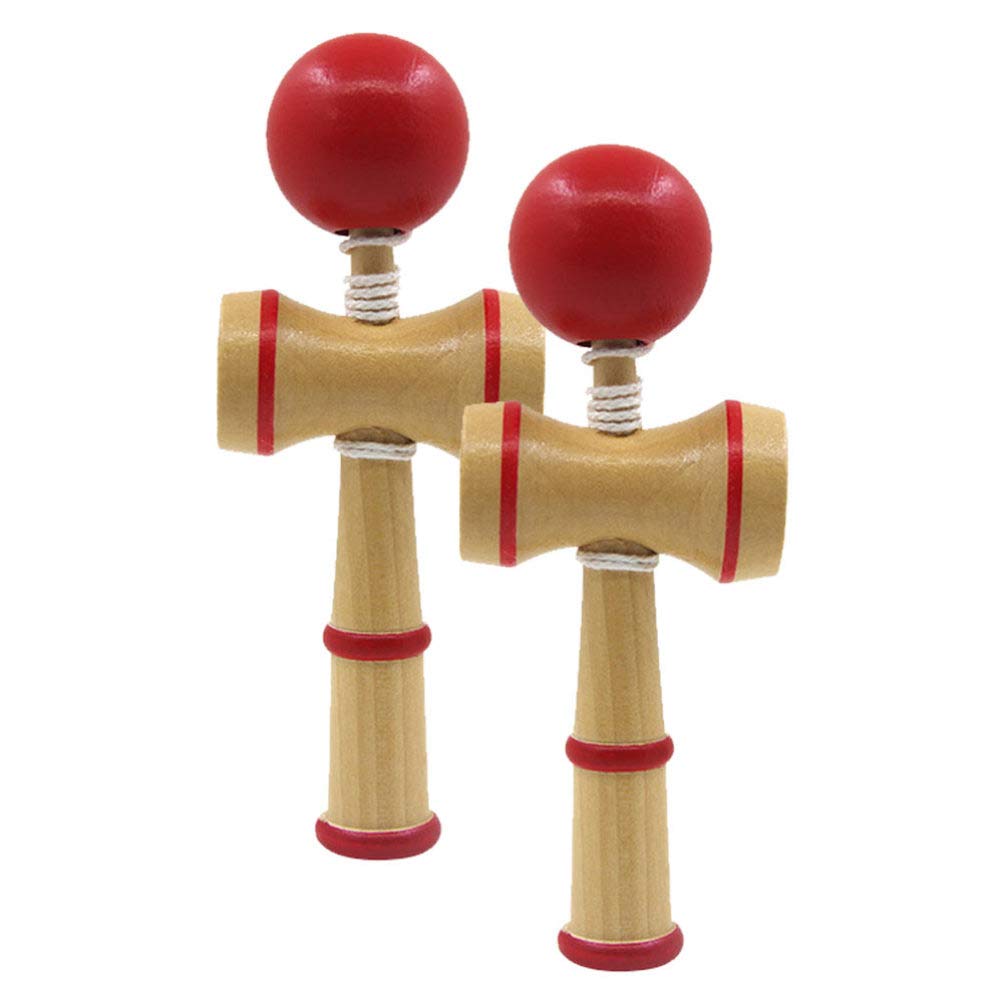 CLISPEED Wood Kendama Toy 2pcs Pocket Kendama Kendama Maple Wood Toy to Strengthens Hand and Eye Coordination for Toddler Kid Chindren