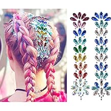 Rhinestone Hair Gems Tattoo Festival Body Jewels Tattoo Sticker Crystals Hair Gems Rainbow Bindi Body Jewelry,2-Pack