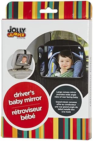 Jolly Jumper Baby Mirror Standard - Non-Rotating Wide View Rear-Facing Car Mirror with Headrest Mount & Shatter-Resistant Surface - 4