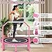 JOY SPOT! Mini Fitness Trampolin, Ø102cm Faltbares Trampoline mit Bungee-Seilen & verstellbarem Griff, Maximale Belastung 204kg, Rebounder Trampolin Indoor Outdoor mit springseile für Heimtraining