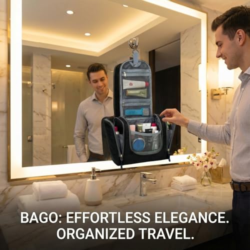 Bago Hanging Travel Toiletry Bag for Men and Women