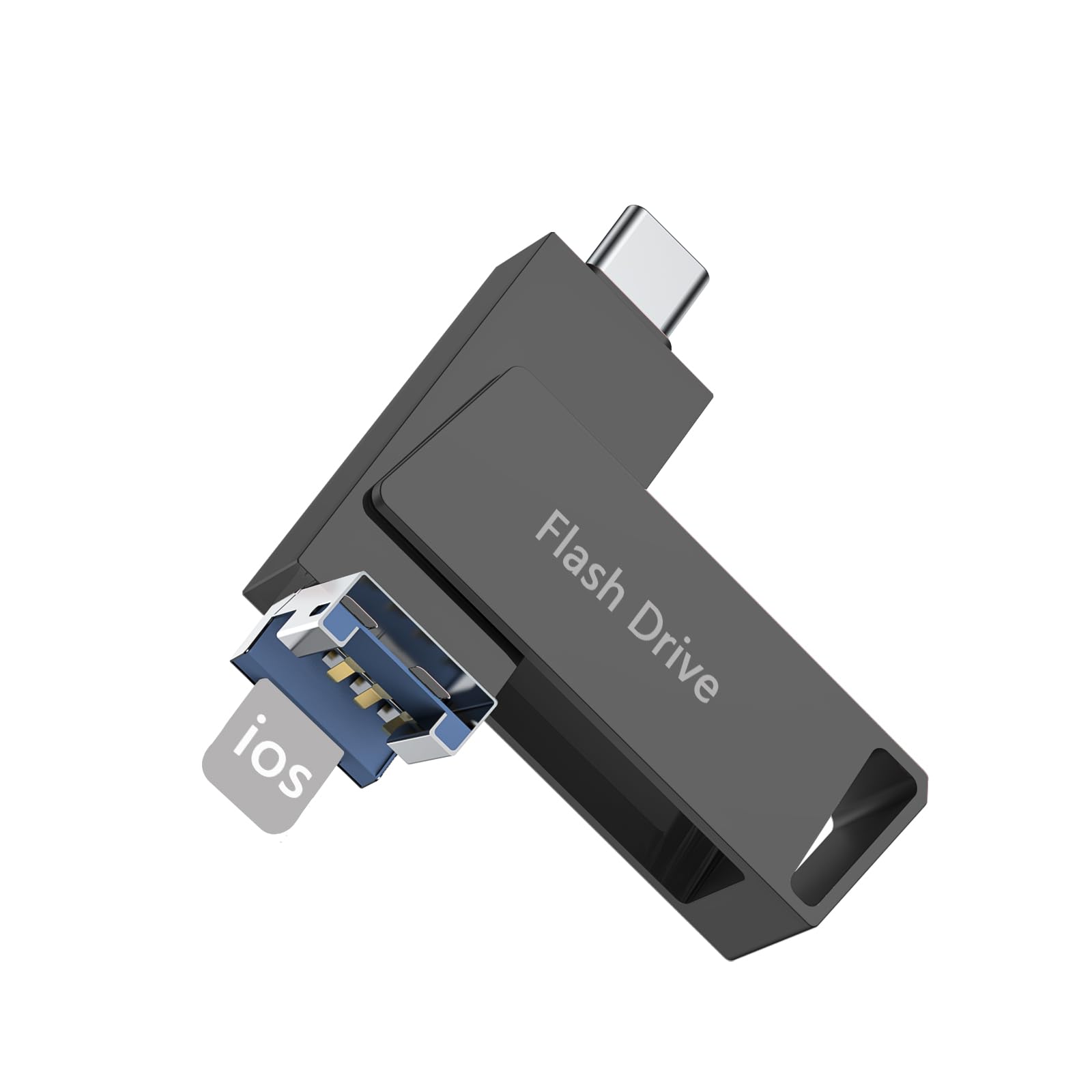 Levida Chiavetta USB per Phone 256GB,Senza APP Chiavetta USB-C,Pendrive USB 3.0，3 in 1 Memoria Esterna,USB Stick per IOS,OTG Android,Smartphone,Mac,Pad(Nero)