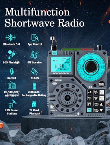Jazmm Portable Shortwave Radio With 5W Bass Sound thumb #1