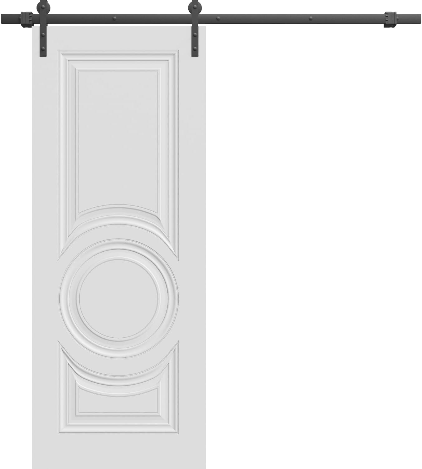 SARTODOORS Sliding Closet Barn Bypass Doors 36 x 96 inches | Base 7801 White | 6.6ft Rails Hardware Set | Wood Solid Bedroom Wardrobe Doors