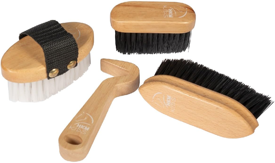 HKM Hobby Horsing Grooming set wood Nature One Size