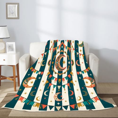 Couverture en forme de lune en peluche douce et élégante pour lit