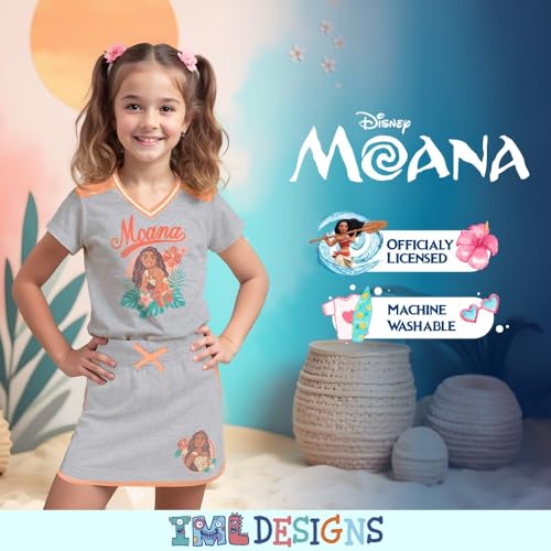 Image of Disney Princess, Lilo and Stitch, Minnie Mouse, Moana and Frozen Girls 2-Piece Sets - Short Sleeve T-Shirt and Skort for Kids