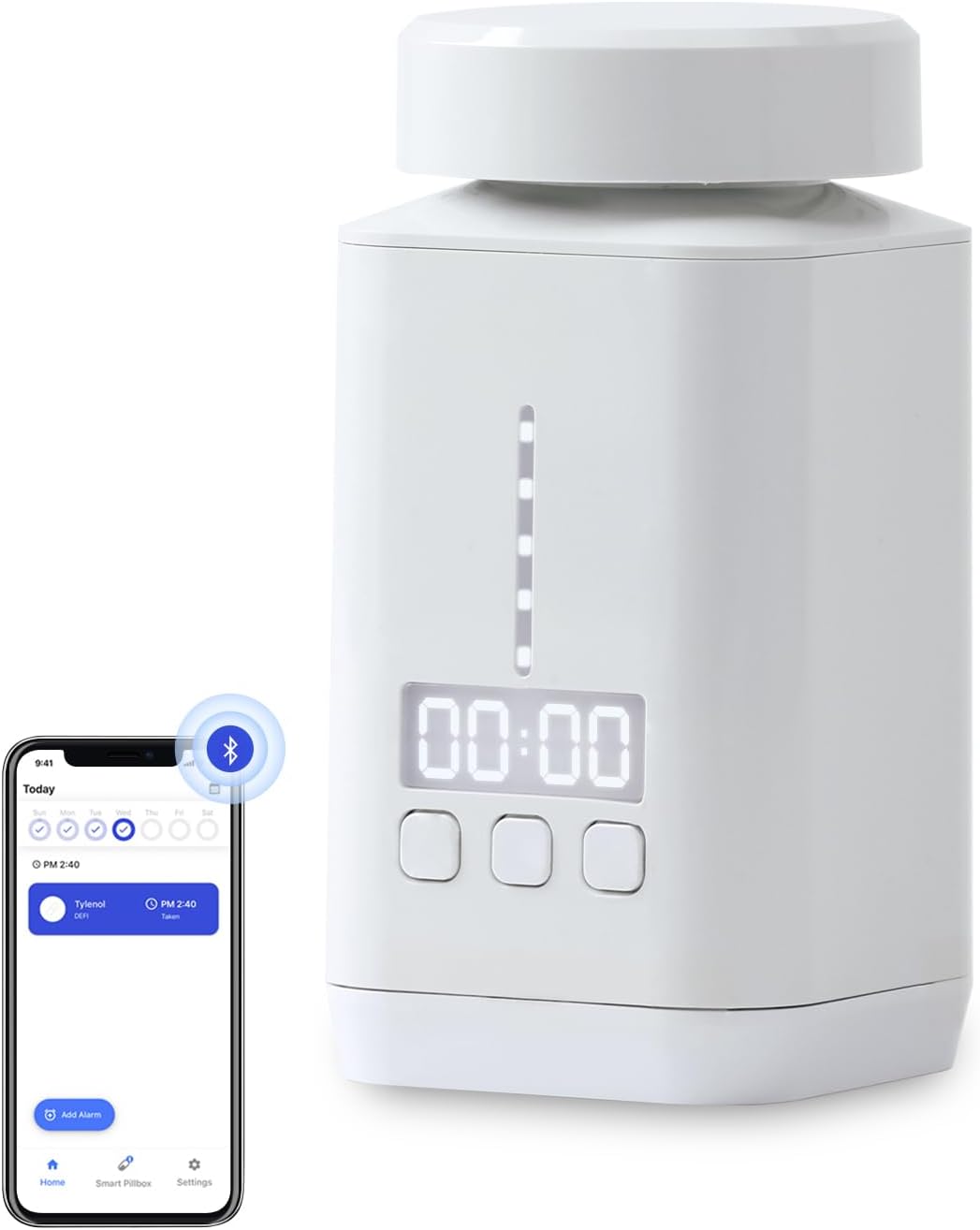 DEFI AI Smart Pill Bottle, Pill Organizer, Portable, Bluetooth, Easy to use, selfcare, with Alarm, Sound & Light, Daily, Compact Medicine Holder for Vitamins, Supplements, Free Reminder app. DEFI AI Smart Pill Bottle, Pill Organizer, Portable, Bluetooth, Easy to use, selfcare, with Alarm, Sound & Light, Daily, Compact Medicine Holder for Vitamins, Supplements, Free Reminder app.