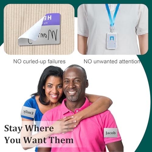 Quilax 30 Stück Magnetische Namensschilder,Magnet Namensschild Halter mit 2-Punkt Magnet,45 x 13mm,Magnetische Namensschilder für Kleidung,für Messen, Konferenzen oder Präsentationen,Ausweishalter