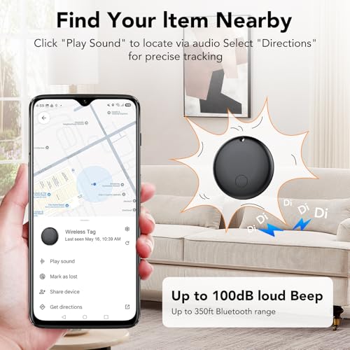 Image of Android Tag Tracker 2 Pack, Bluetooth Tracker Tags, Work with Google Find My Device App (Android Only), Smart Tags for Luggage, Wallet, Vehicles, Keys (Not for iOS)