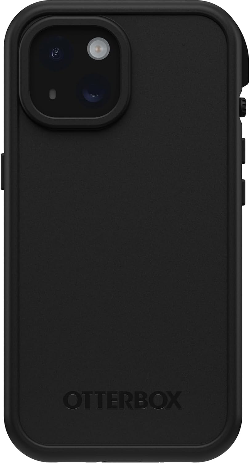 OtterBox iPhone 15 (Only) FRĒ Series Waterproof Case with MagSafe (Designed by LifeProof) - Black, Waterproof, 60% Recycled Plastic, Sleek and Stylish