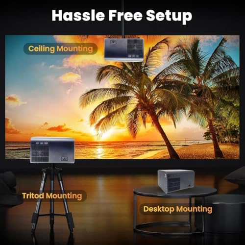 Image of TONZO T10 LED Projector | Android 6.0 | 5000 Lumens | Full HD 1080p Support | Wi-Fi | HDMI | USB | Home Theater Projector for Movies, Office, Gaming