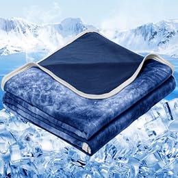 inhand Cooling Blanket King Size for Hot Sleepers (90"x108", Navy)