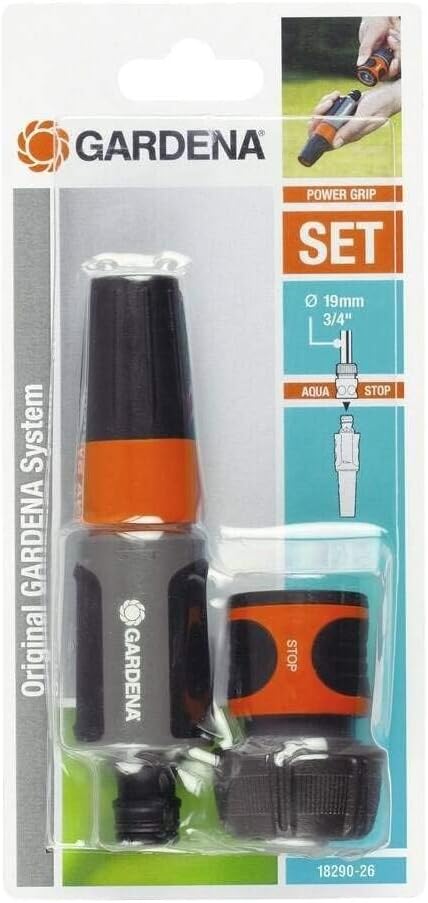 Gardena Kit Terminal de riego 19 mm para manguera de Ø int. 19 mm. Contenido: 1 x 18214, 1 x 18300